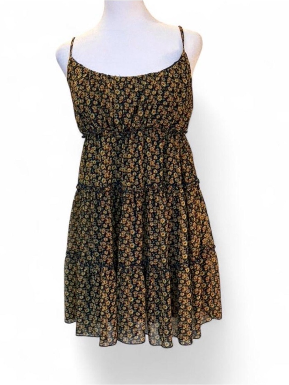 Trixxi Navy and Yellow Floral Mini Dress